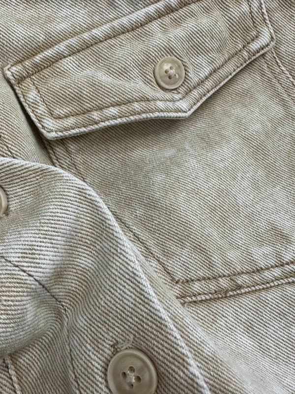 Missguided Missguided Cream Washed Denim Shacket Overshirt Jacket UK 8