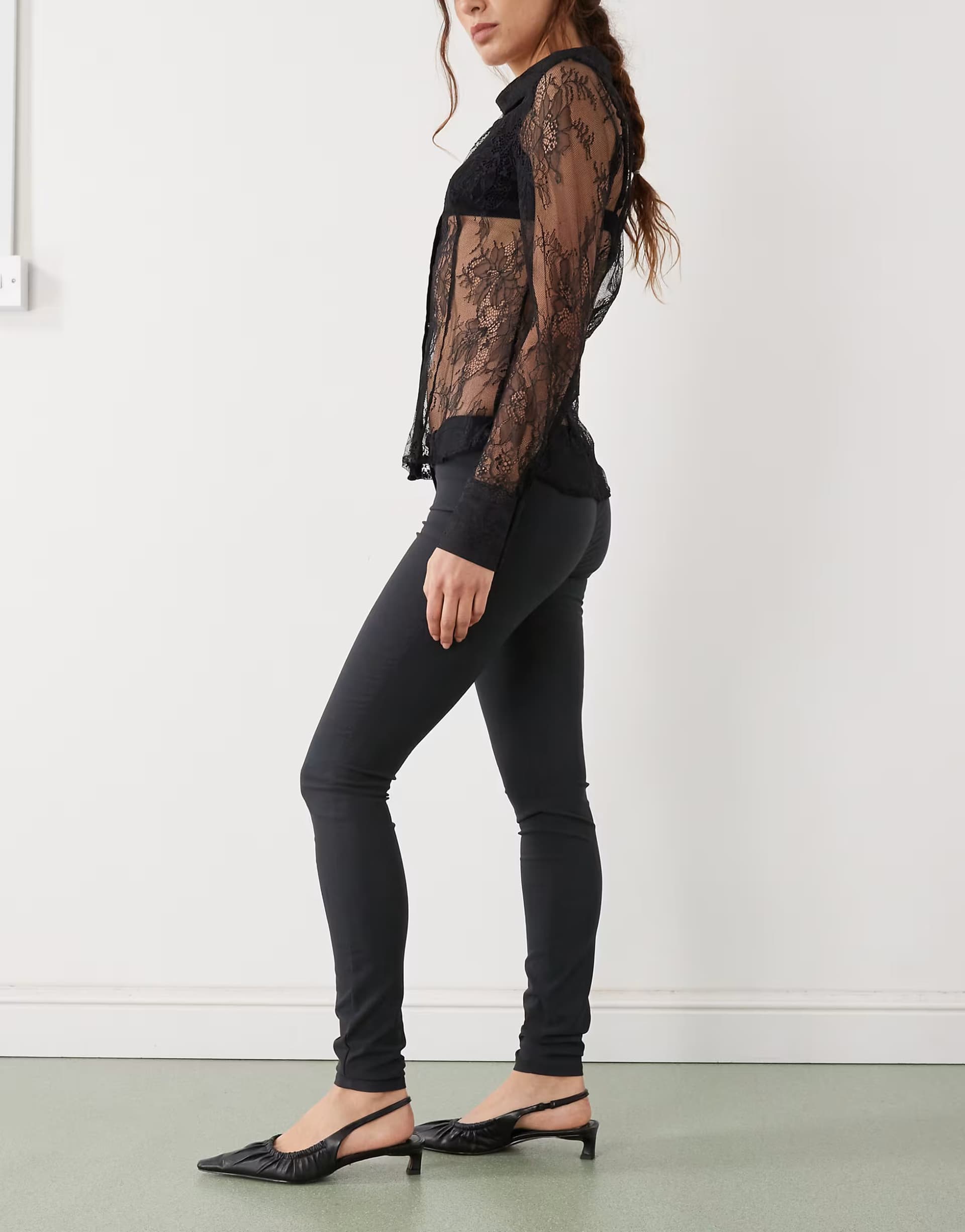 ASOS Monki stretch slim fit tailored trouser in black