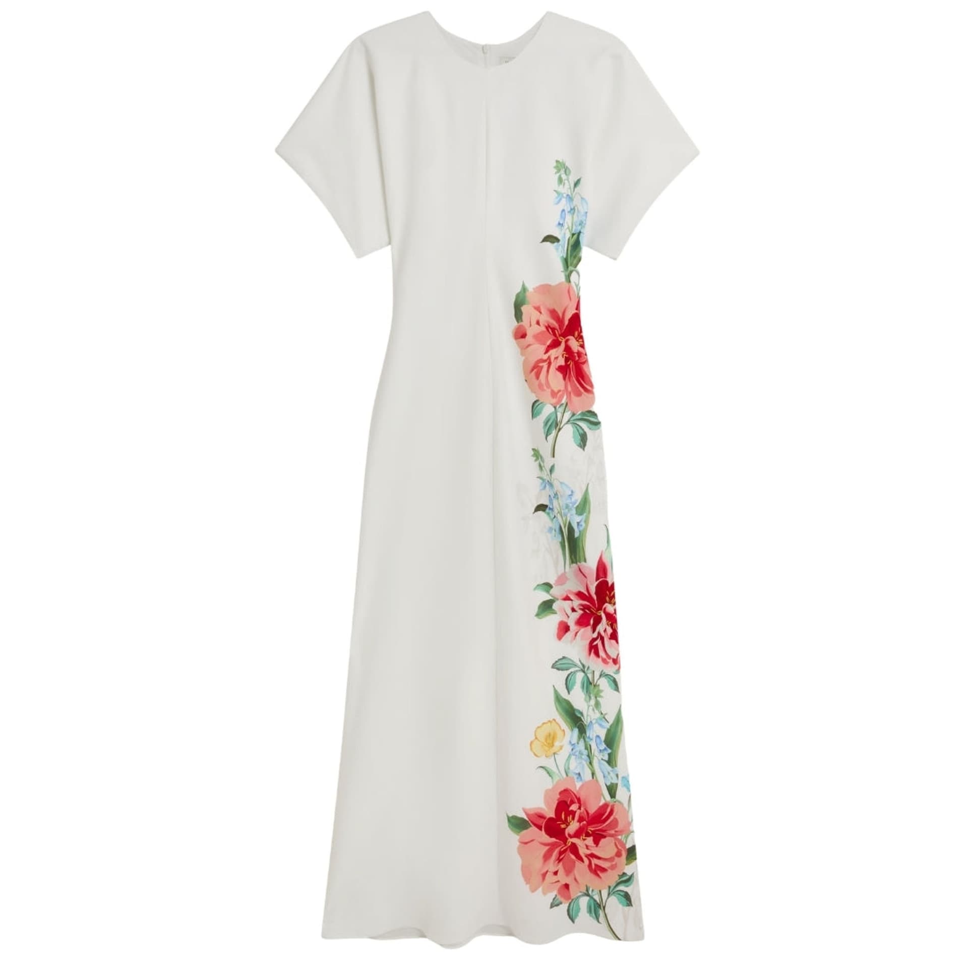 Ted Baker Ted Baker Women's Dodia Short Sleeve Round Neck Regular Fit Maxi Dress in White