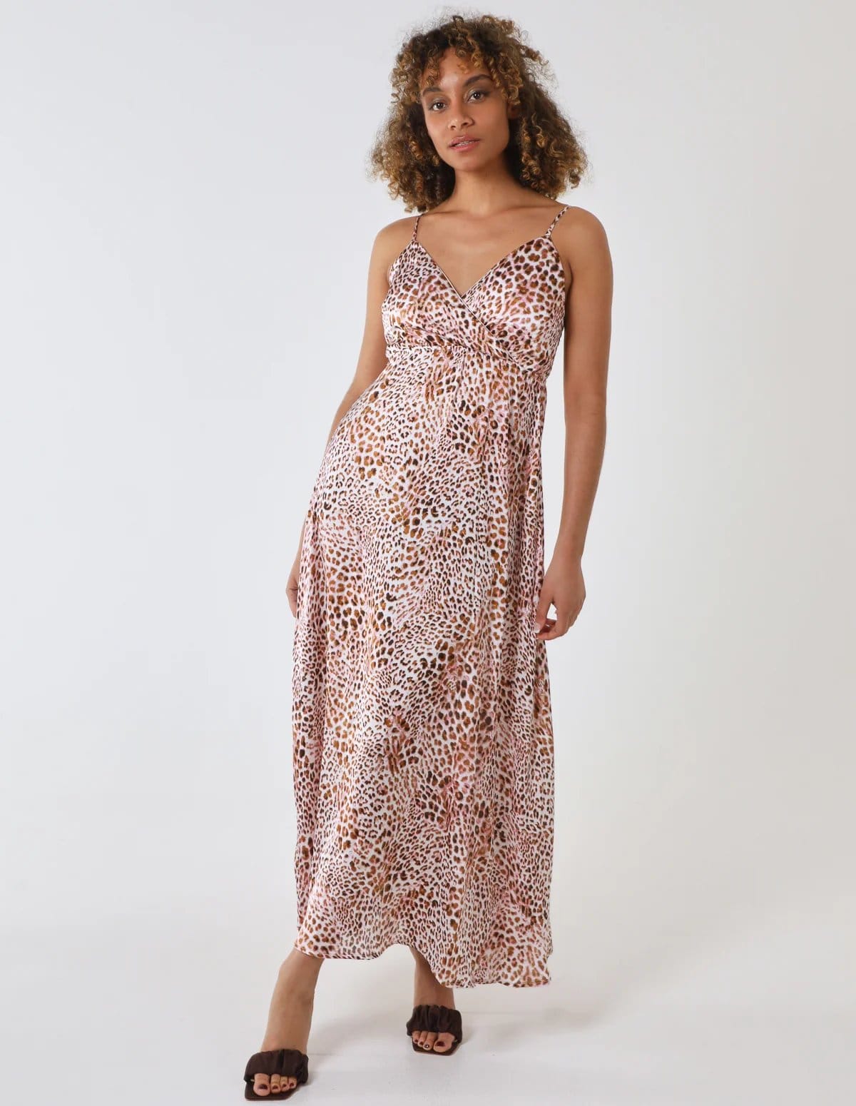 Blue Vanilla Leopard Print Strappy Wrap Over Maxi Dress - 4