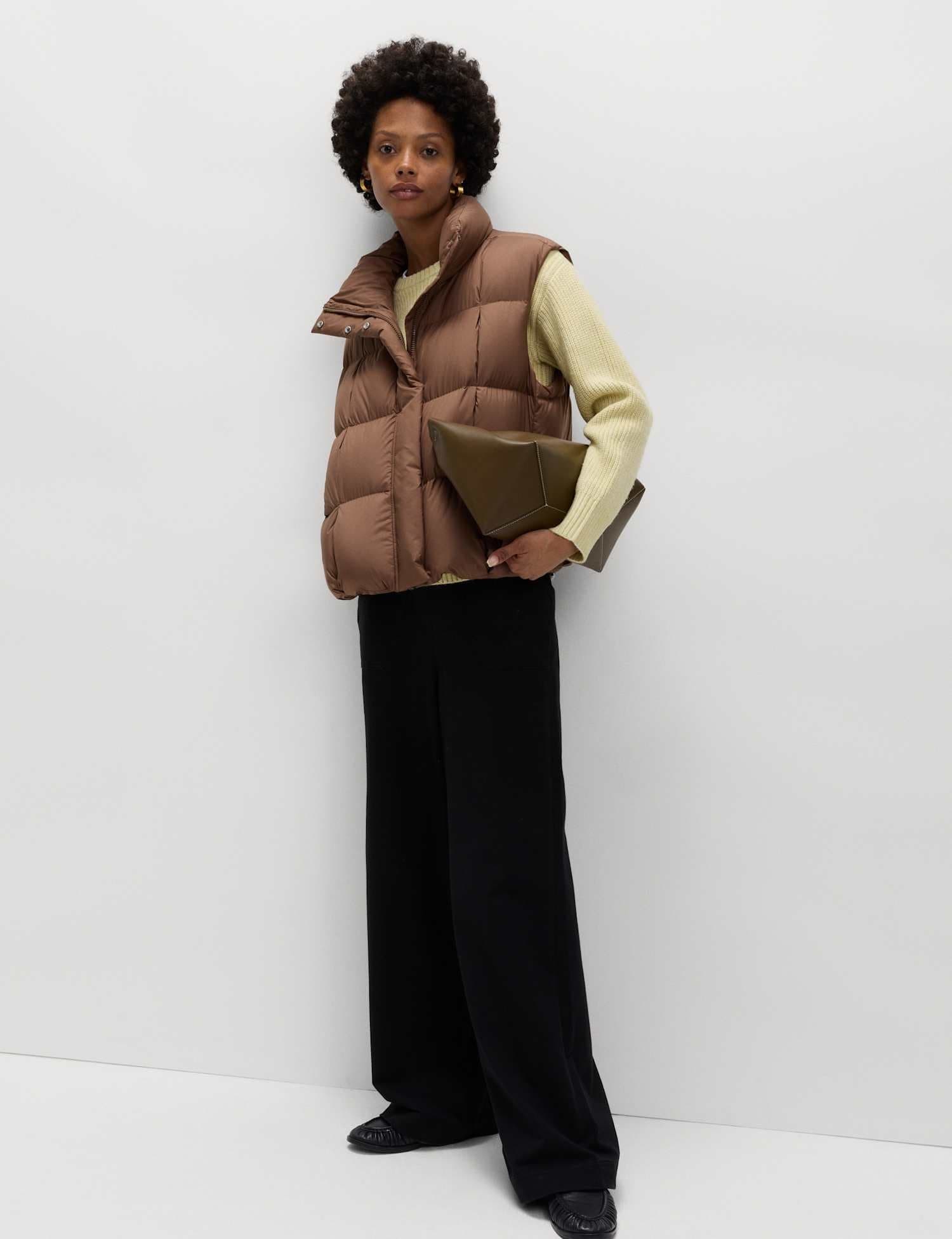 Marks & Spencer M&S Stormwear™ Quilted Pleat Gilet Toffee