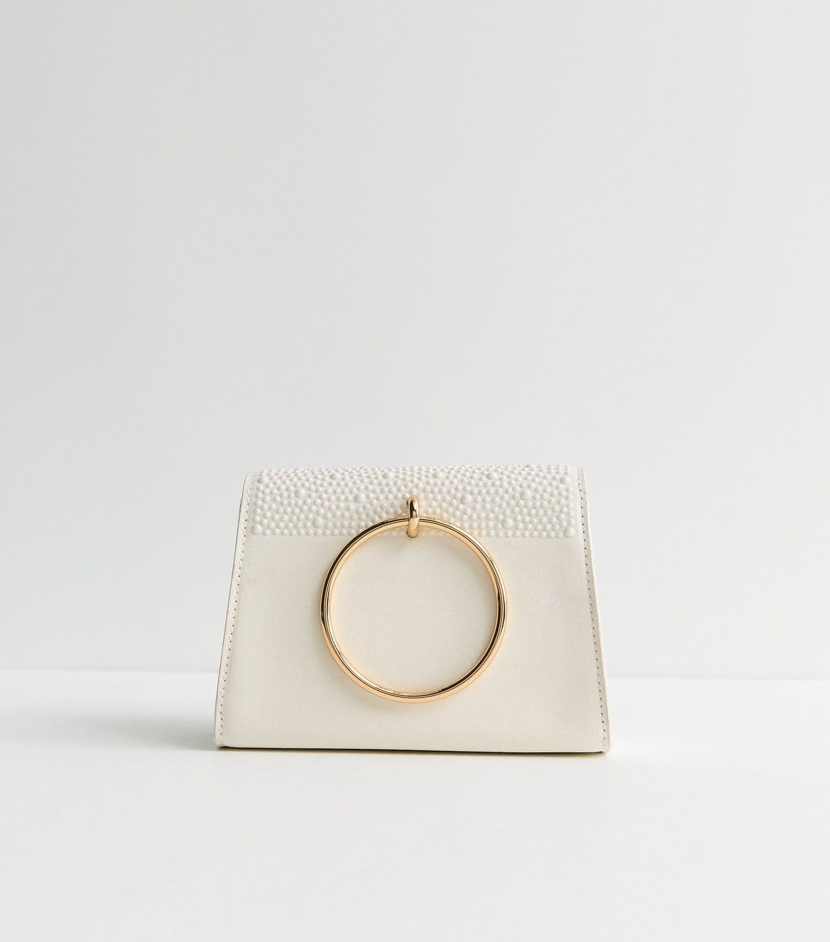 New Look Cream Faux Pearl Embellished Chain Shoulder Bag New Look - 4