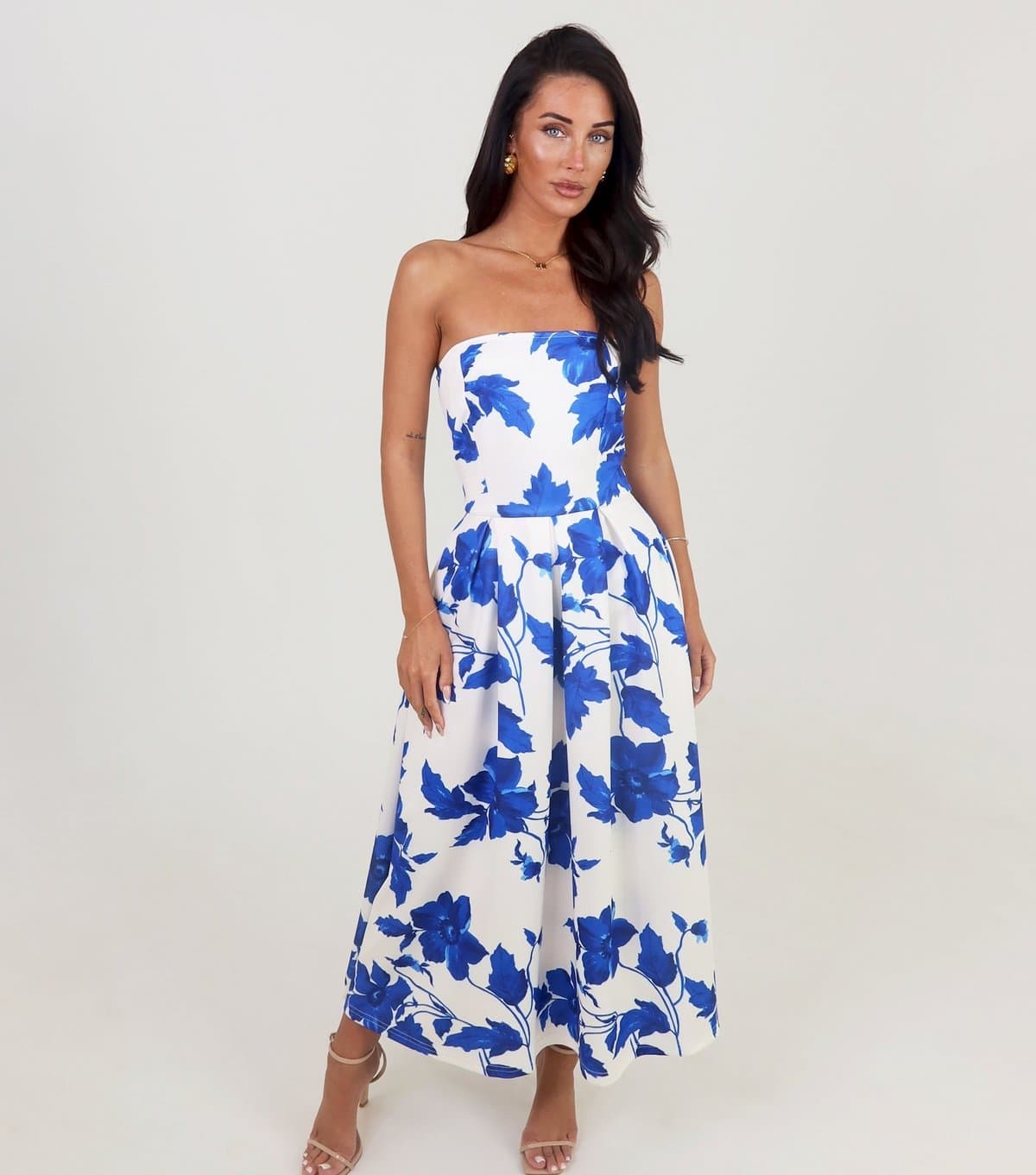 AX Paris Women's Blue Bandeau A-Line Midi Dress AX Paris New Look