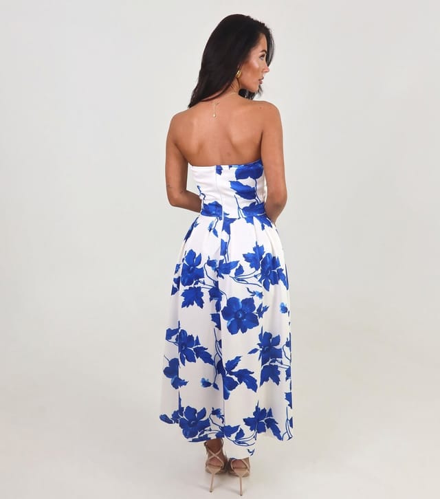 AX Paris Women's Blue Bandeau A-Line Midi Dress AX Paris New Look - 3