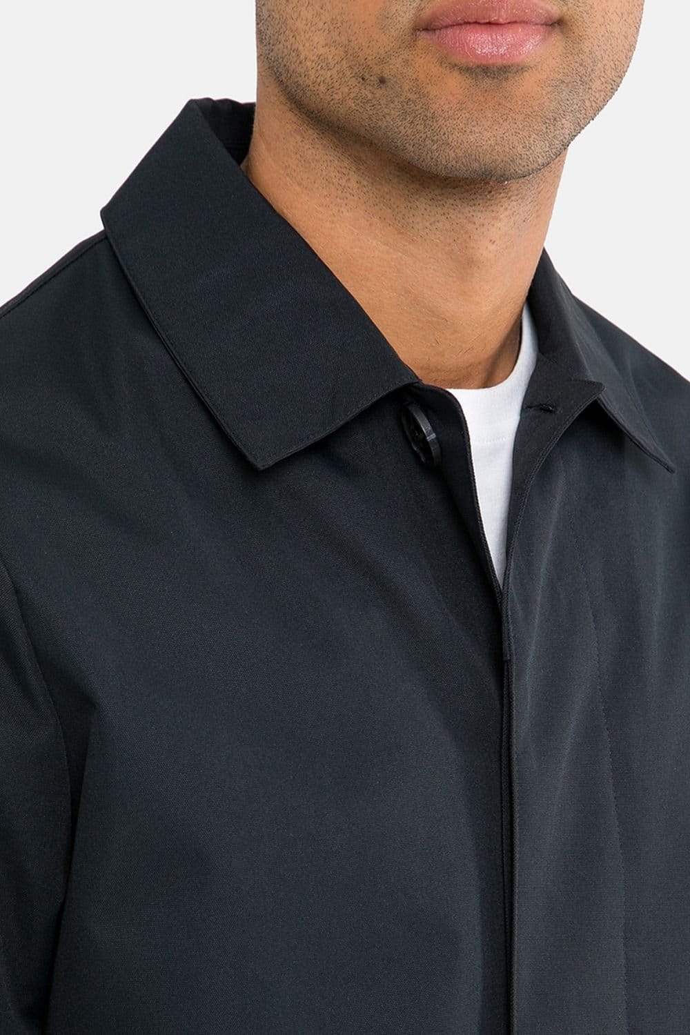 Threadbare Threadbare Men's 'Gretna' Showerproof Longline Tailored Mac in Navy - 4