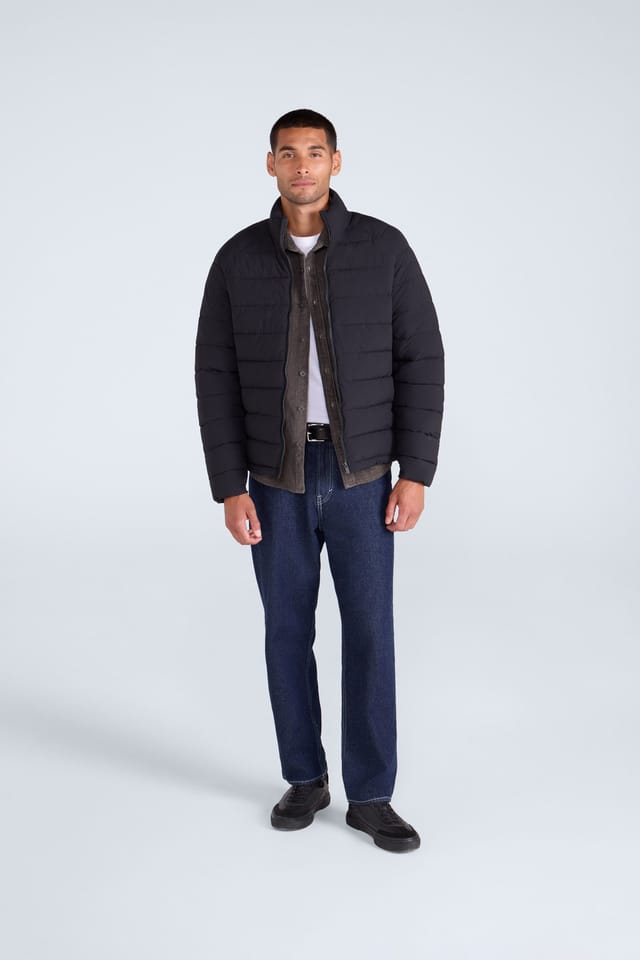 Animal Animal Men's 'Light Cosi' Warm Padded Full Zip Lightweight Hoodless Outdoor Jacket in Black - 2