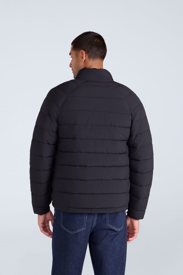 Animal Animal Men's 'Light Cosi' Warm Padded Full Zip Lightweight Hoodless Outdoor Jacket in Black - 3