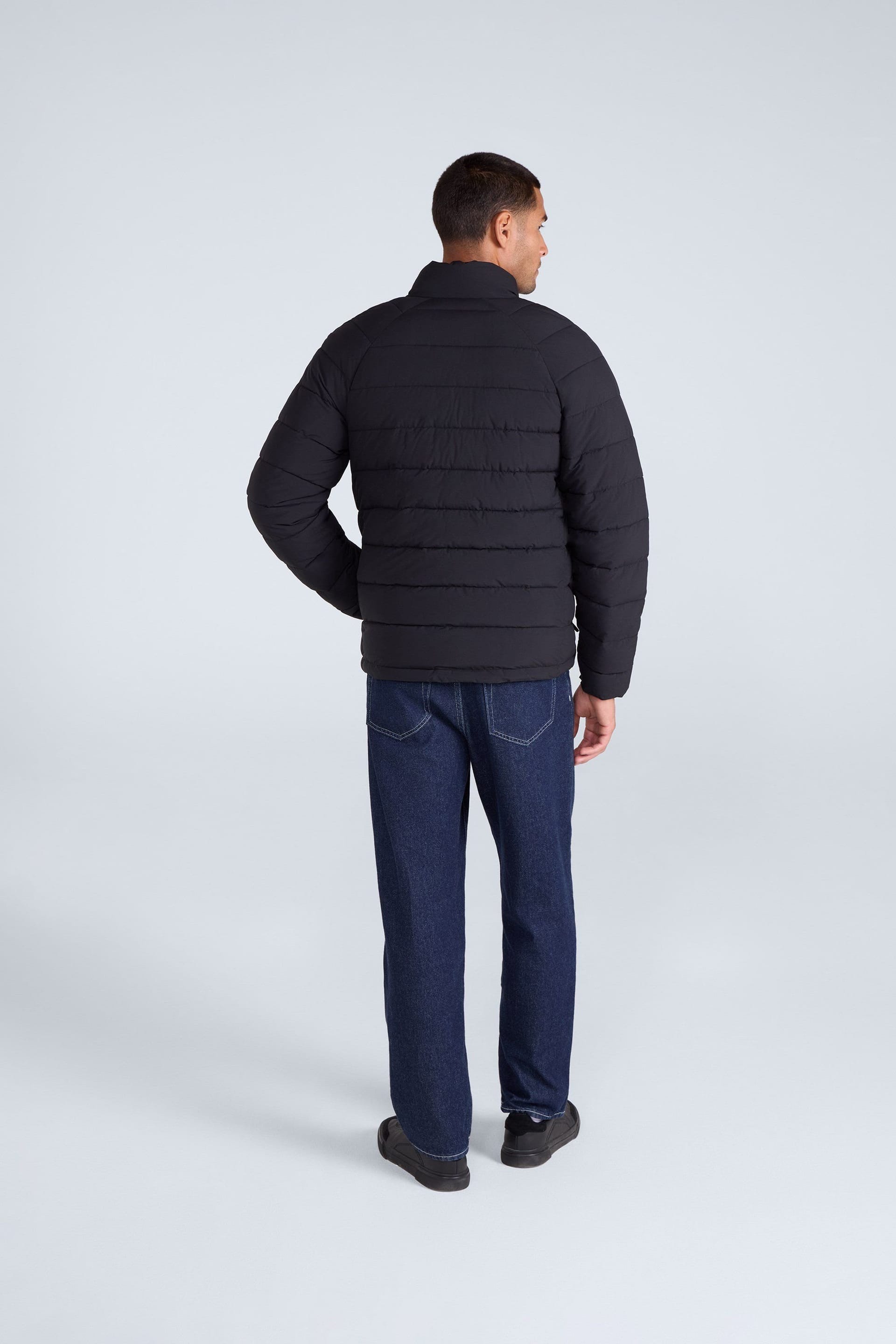 Animal Animal Men's 'Light Cosi' Warm Padded Full Zip Lightweight Hoodless Outdoor Jacket in Black - 4