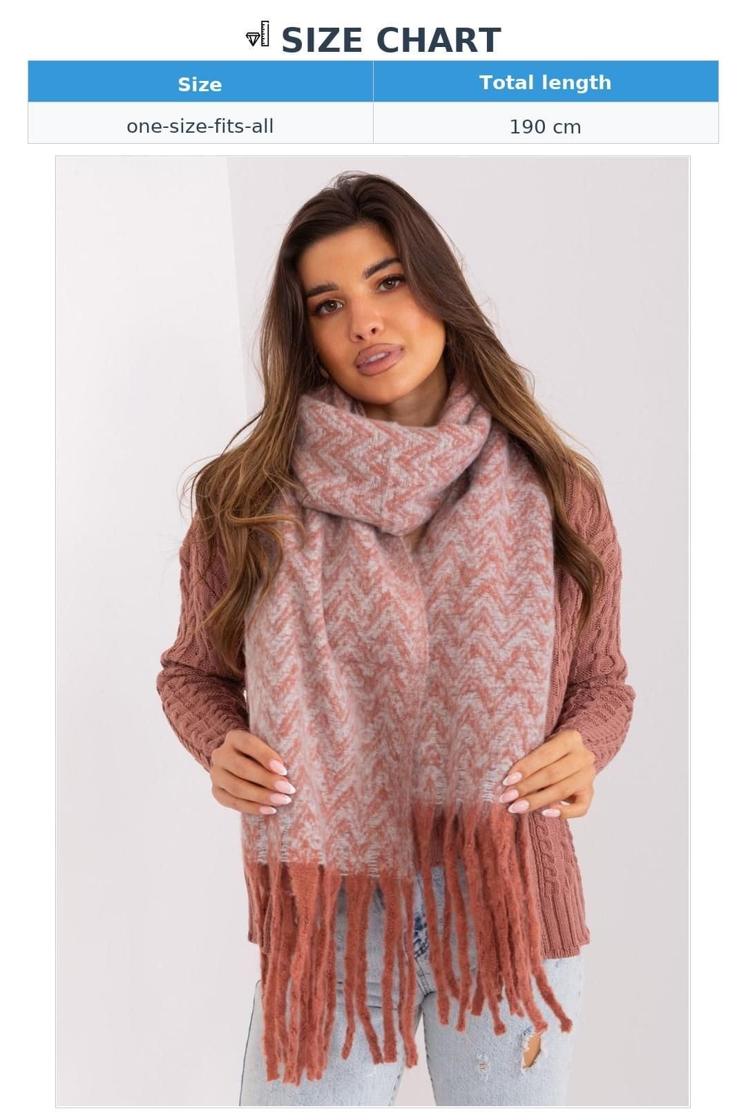 Love Lace Love Lace Women's Long Geometric Pattern Polyester Scarf with Tassels Fall Winter in Pink - 4