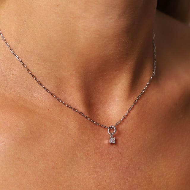 Gold Trip Gold Trip Women's April Birthstone Necklace in Silver - 2