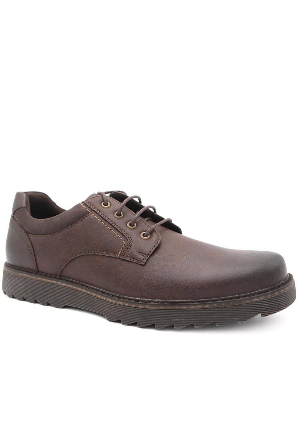 Pavers Pavers Men's Wide Fit Smart Lace Up Shoes in Brown