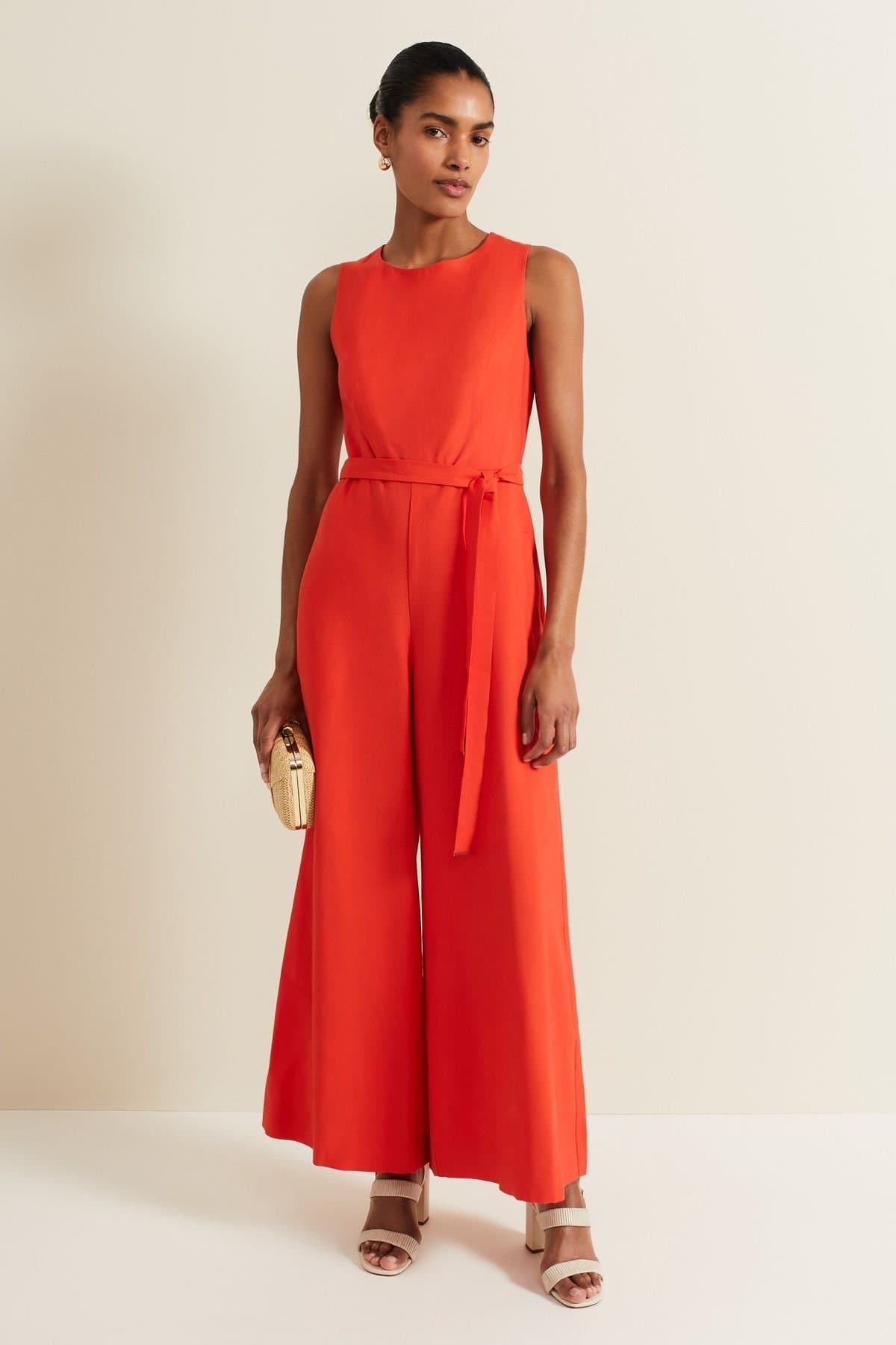 Phase Eight Phase Eight Women's Marta Sleeveless Wide-Leg Jumpsuit in Scarlet