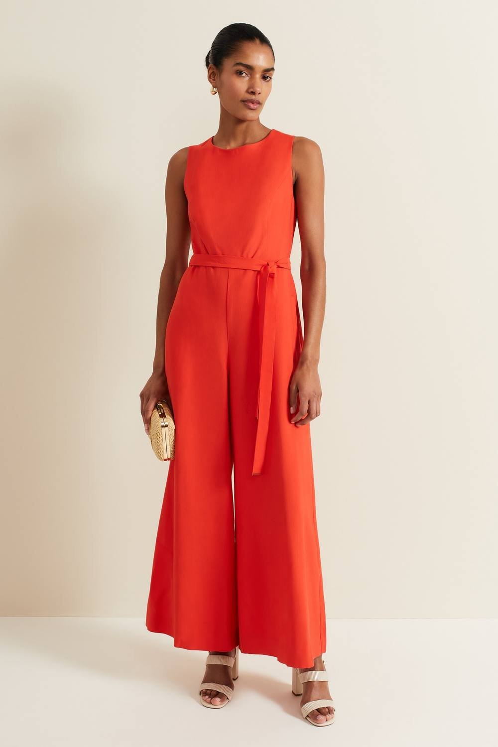 Phase Eight Phase Eight Women's Marta Sleeveless Wide-Leg Jumpsuit in Scarlet - 3