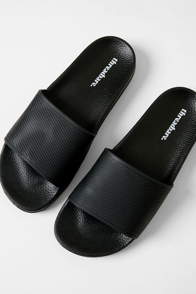 Threadbare Threadbare Men's Lightweight Cushioned Sliders in Black - 2