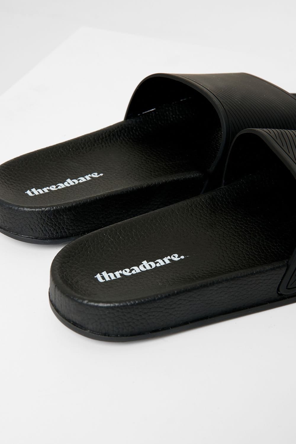 Threadbare Threadbare Men's Lightweight Cushioned Sliders in Black - 4