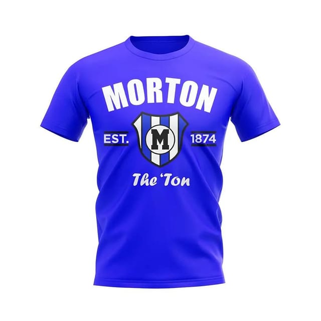Morton Morton Men's Mens Greenock Established Football T-Shirt Royal in Blue - 2