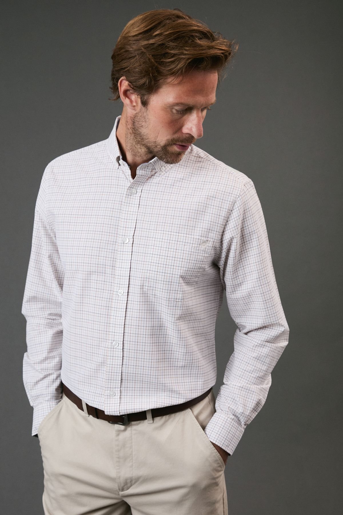 Maine Maine Men's Neutral Country Check Long Sleeve Shirt - 1