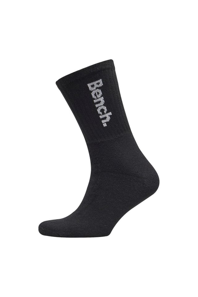 Bench Bench Men's 5 Pairs Crew Cotton Socks - Sport Breathable Comfort Socks in Black - 3