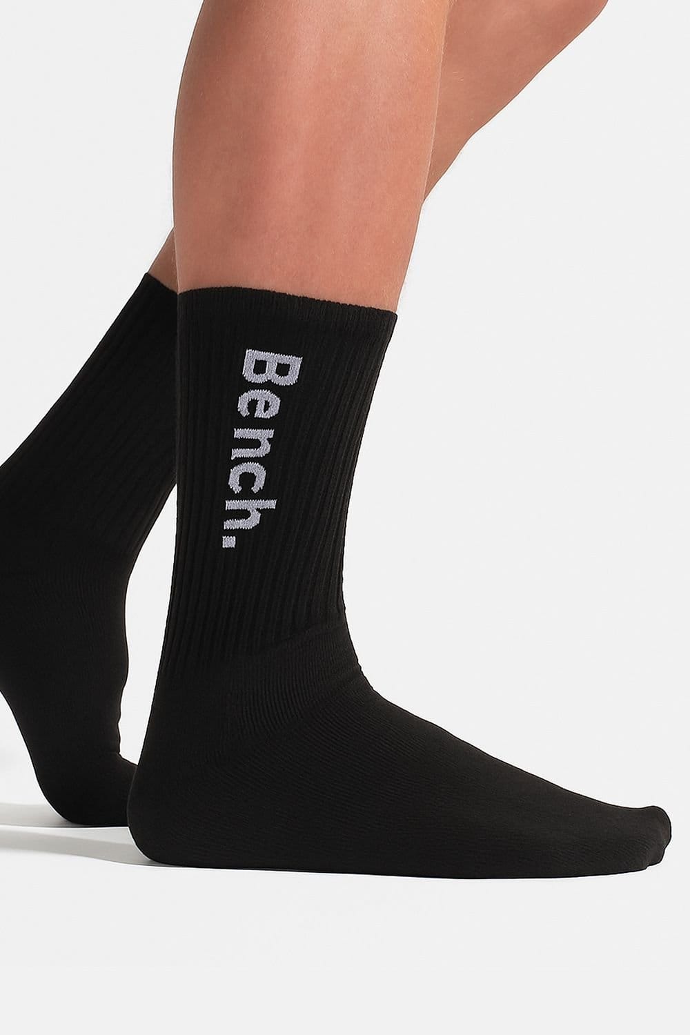 Bench Bench Men's 5 Pairs Crew Cotton Socks - Sport Breathable Comfort Socks in Black - 4