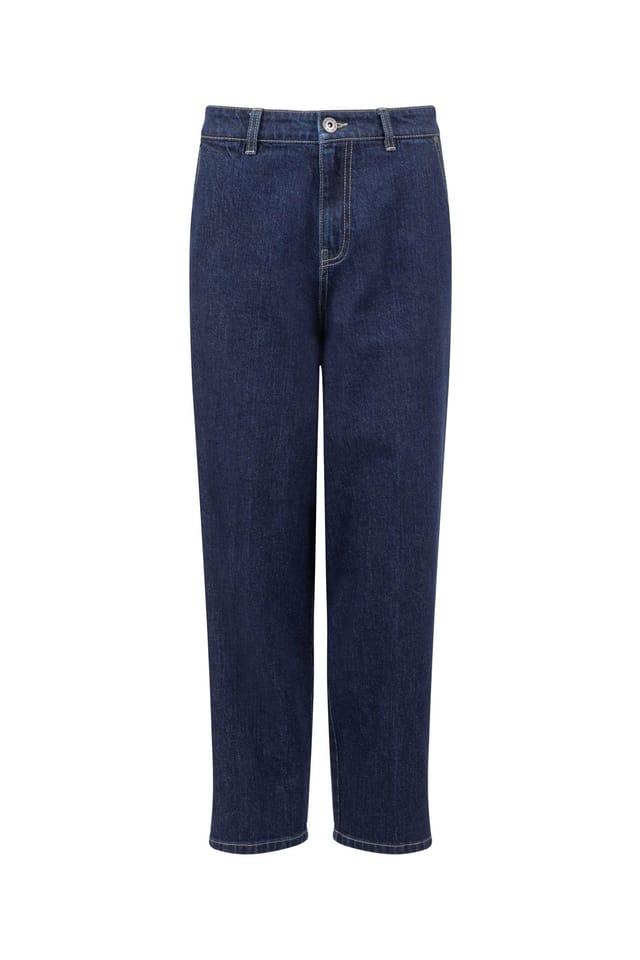 Weird Fish Weird Fish Women's Beryl Barrell Jeans in Dark Blue - 2