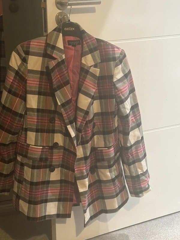 Topshop Pink Tartan Blazer