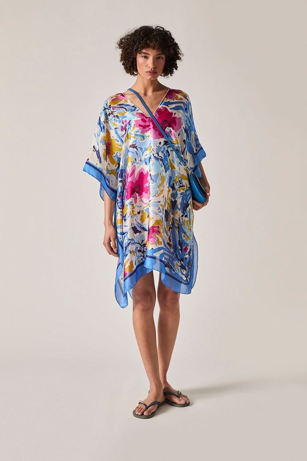James Lakeland James Lakeland Women's Blue Floral Mosaic Kaftan