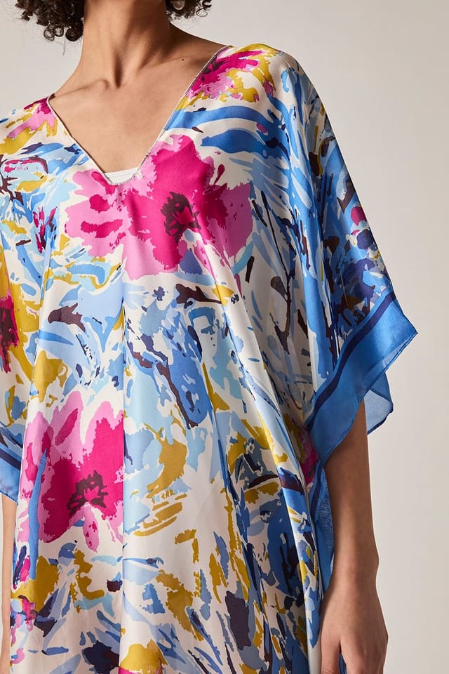 James Lakeland James Lakeland Women's Blue Floral Mosaic Kaftan - 3