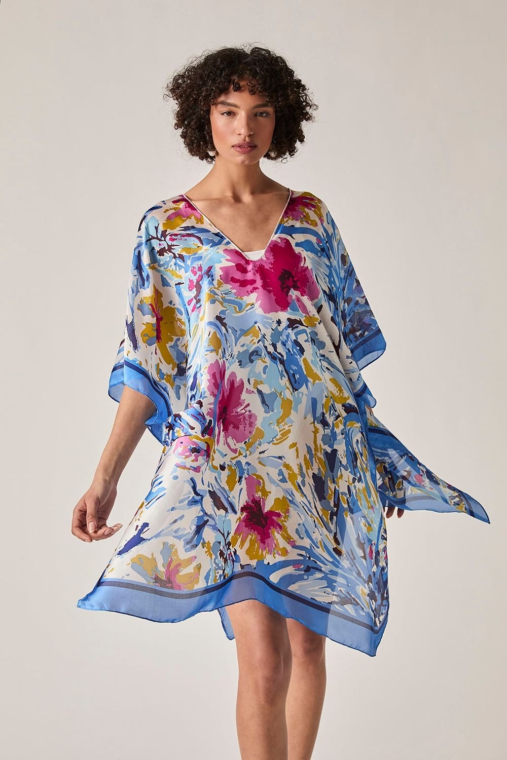 James Lakeland James Lakeland Women's Blue Floral Mosaic Kaftan - 4