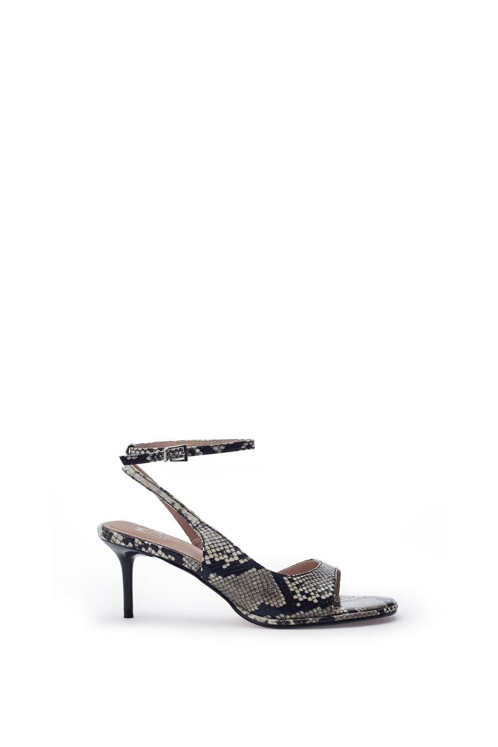 Moda In Pelle Moda In Pelle Women's 'Manella' Snake Print Heeled Sandals in Grey