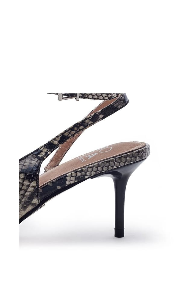 Moda In Pelle Moda In Pelle Women's 'Manella' Snake Print Heeled Sandals in Grey - 3