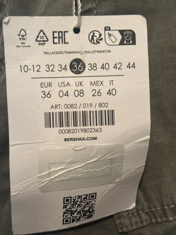 Bershka Bershka cargo trousers size 8 new with tags