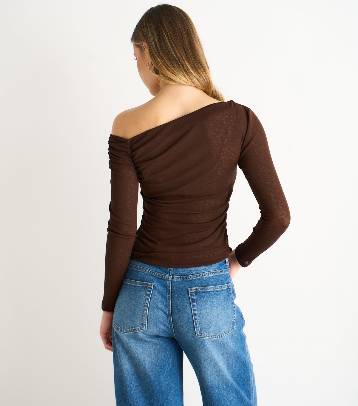Gini London Women's Brown Jersey Off Shoulder Top Gini London New Look - 4
