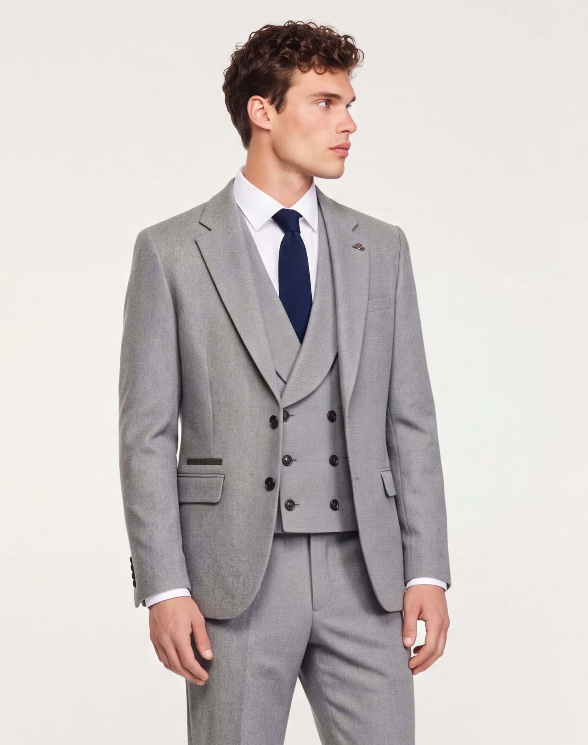 ASOS Harry Brown Eton wool tweed suit jacket in grey