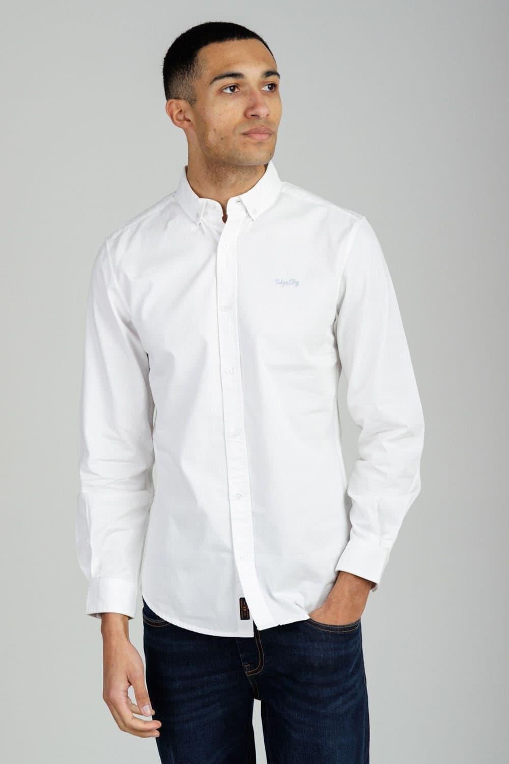 Tokyo Laundry Tokyo Laundry Men's Cotton Oxford Long Sleeve Shirt in White