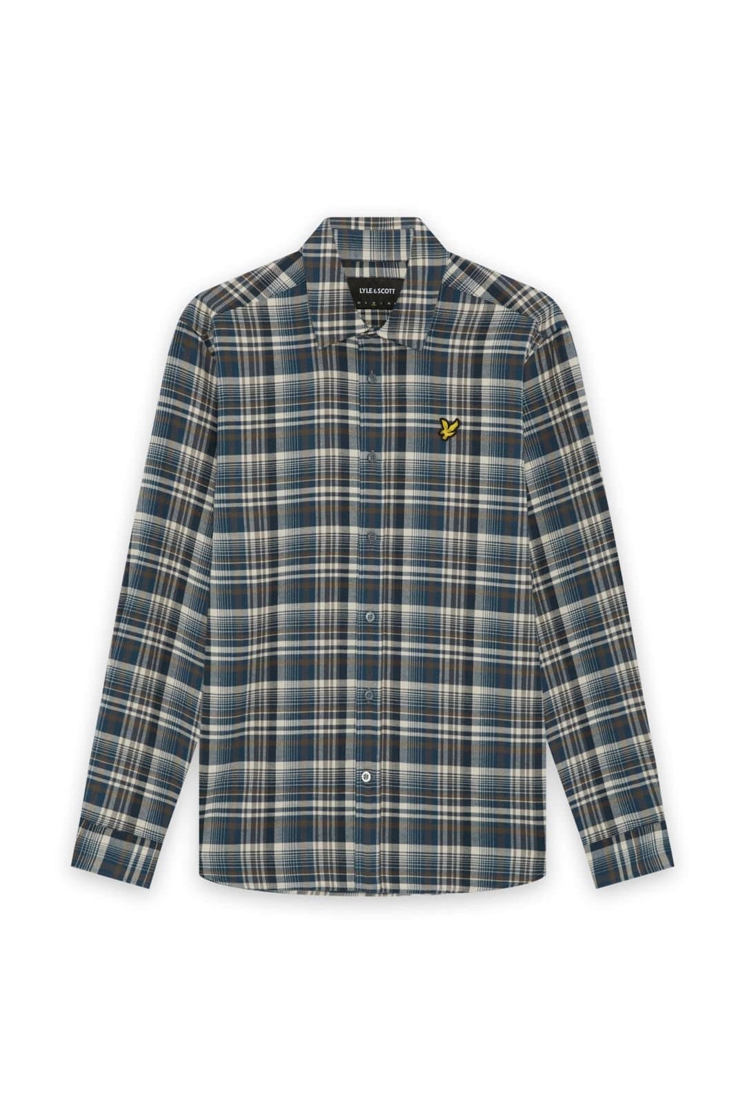 Lyle & Scott Lyle & Scott Men's Offset Check Shirt Aegean Blue