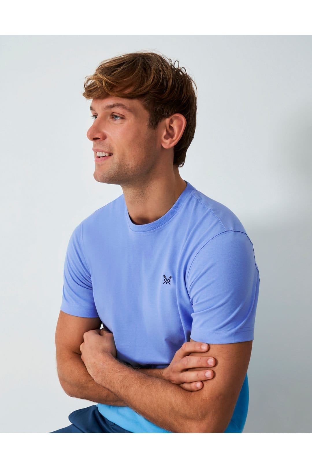 Crew Clothing Crew Clothing Men's Crew Classic T-Shirt Sky Blue in Light Blue - 4
