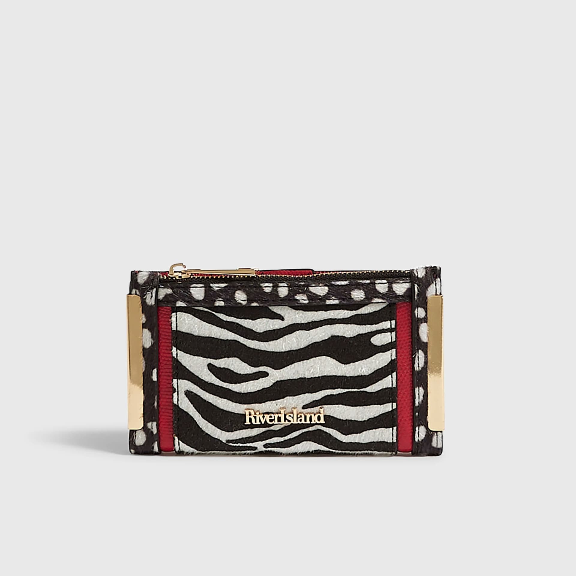 River Island River Island Womens Black Zebra Print Mini Purse