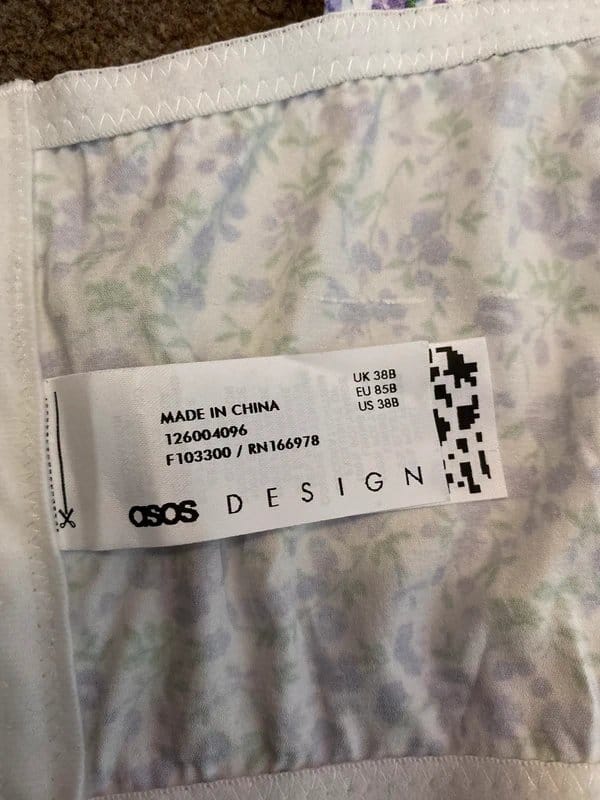 ASOS Design White & Purple Floral Satin Corset
