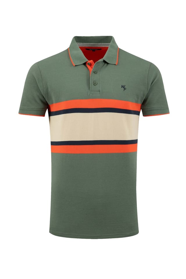 Weird Fish Weird Fish Men's Bradbury Pique Stripe Polo Shirt in Green - 2