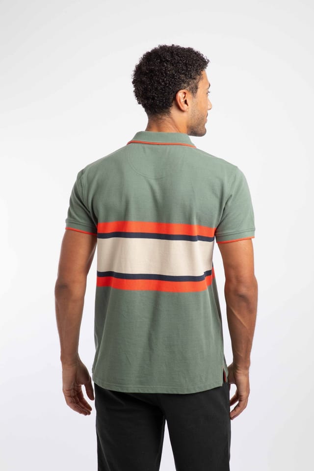 Weird Fish Weird Fish Men's Bradbury Pique Stripe Polo Shirt in Green - 3