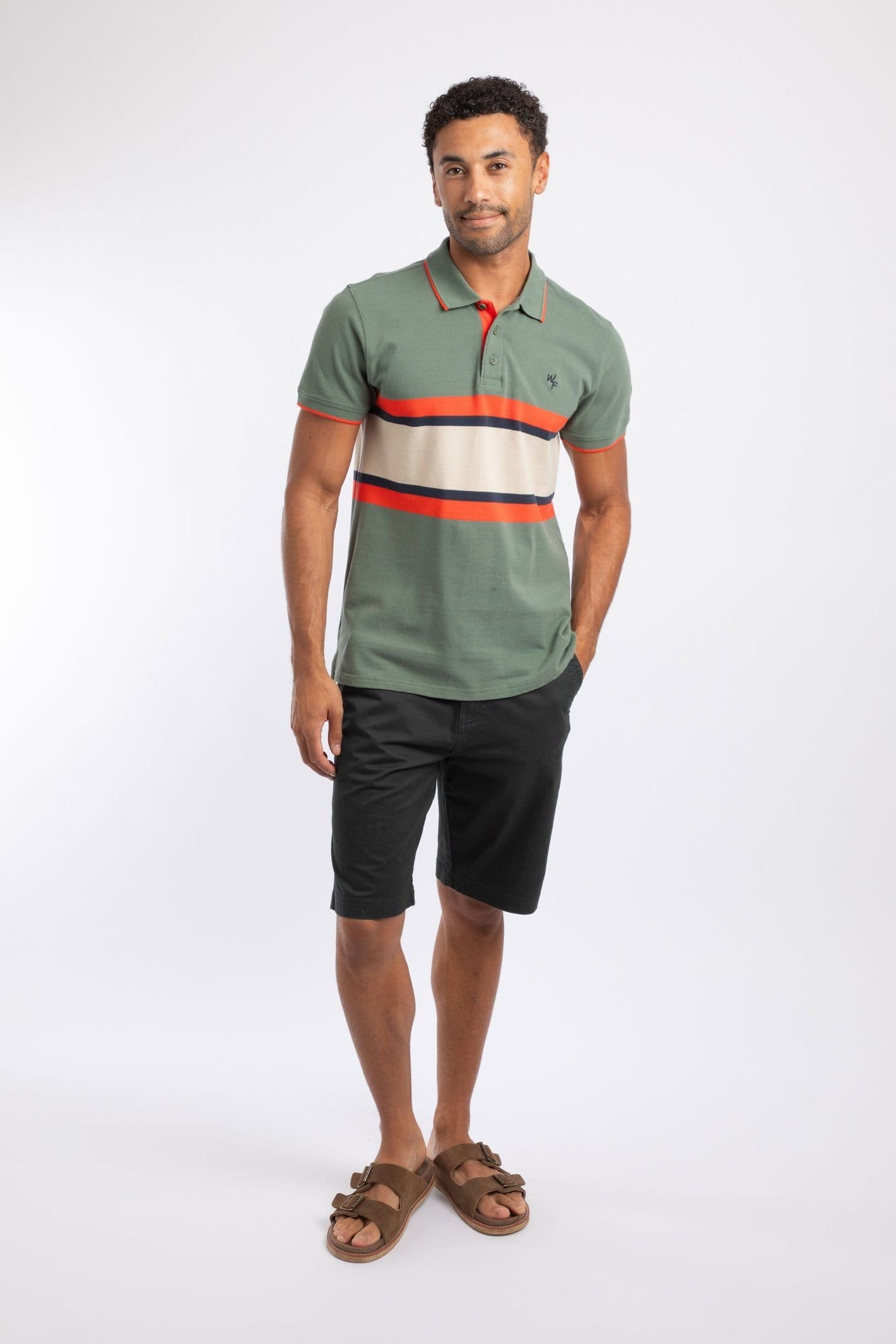 Weird Fish Weird Fish Men's Bradbury Pique Stripe Polo Shirt in Green - 4