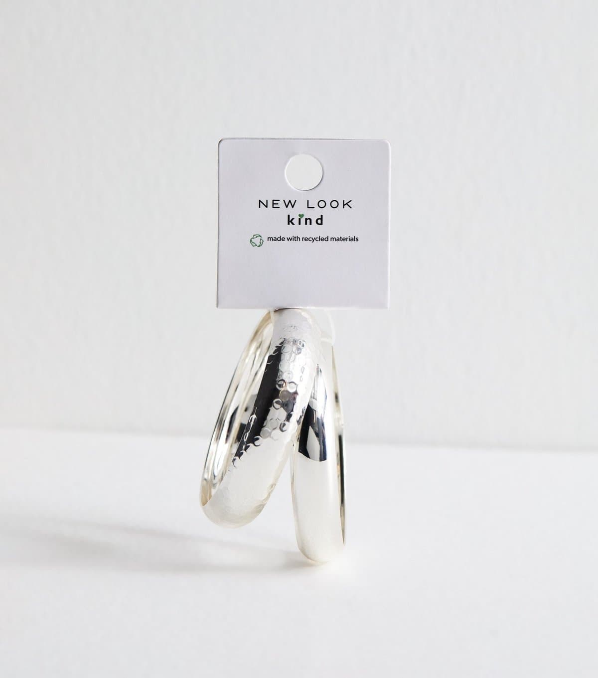 New Look Pack of 2 Silver Tone Chunky Bangles New Look