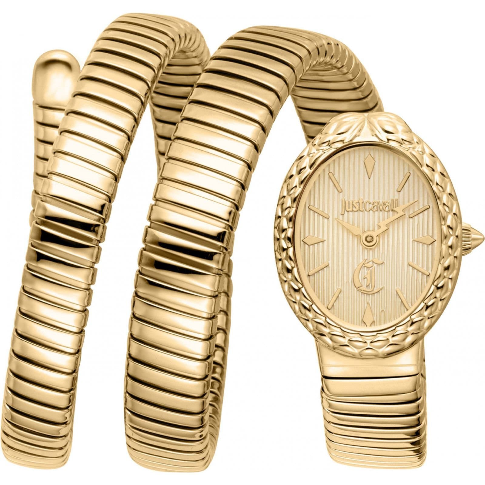 Just Cavalli Just Cavalli Women's JC1L391M0025 Signature Snake 22mm Quartz Watch in Gold