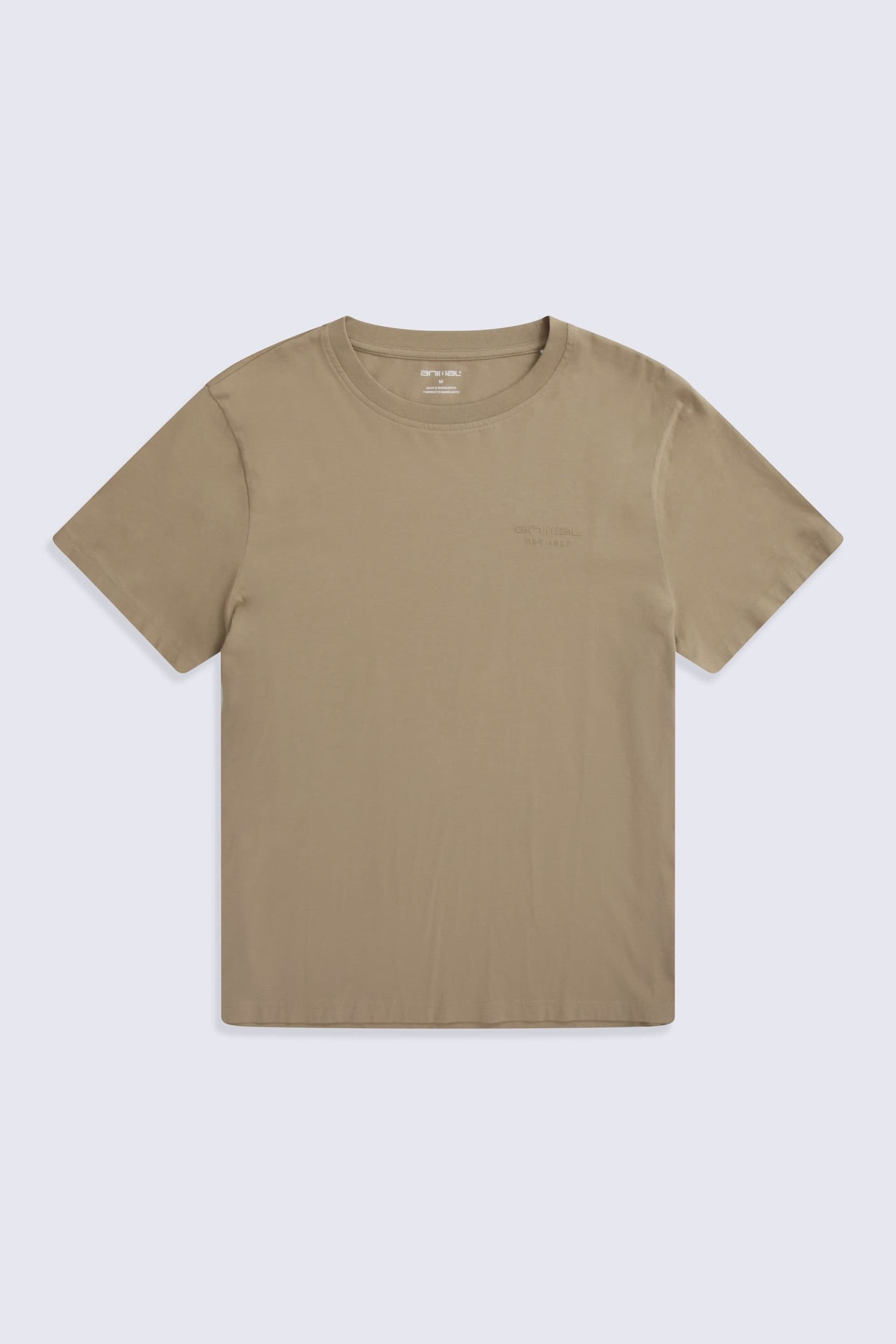 Animal Animal Men's 'Icon' Logo Print Lightweight Cotton Relaxed Fit Casual T-Shirt in Light Beige