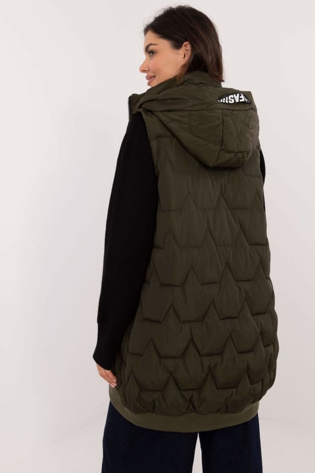 Love Lace Love Lace Women's Quilted Insulated Vest with Detachable Hood in Green - 3