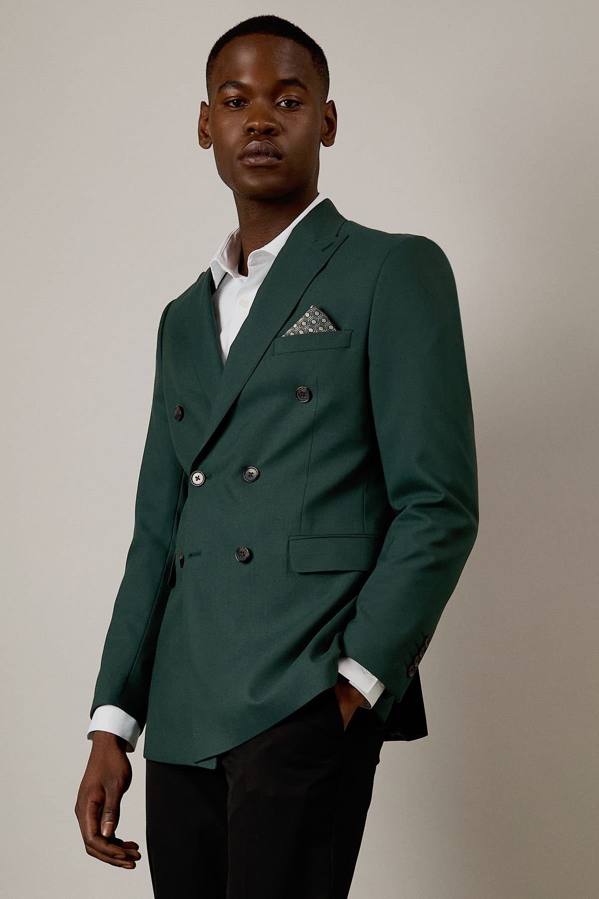 Burton Burton Men's Dark Green Double Breasted Jacket