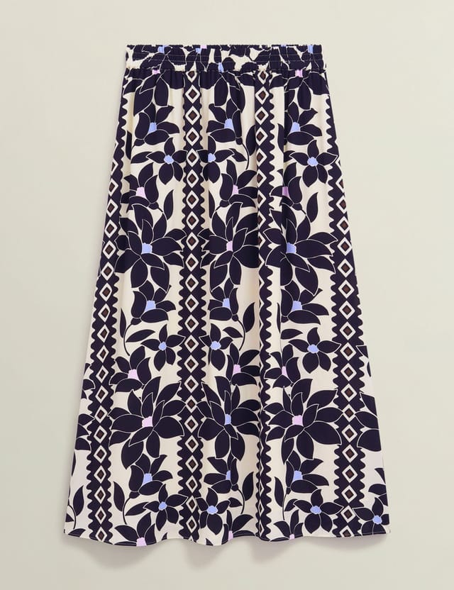 Hobbs London Hobbs London Women's Lyra Floral Midi Skirt in Dark Navy - 2