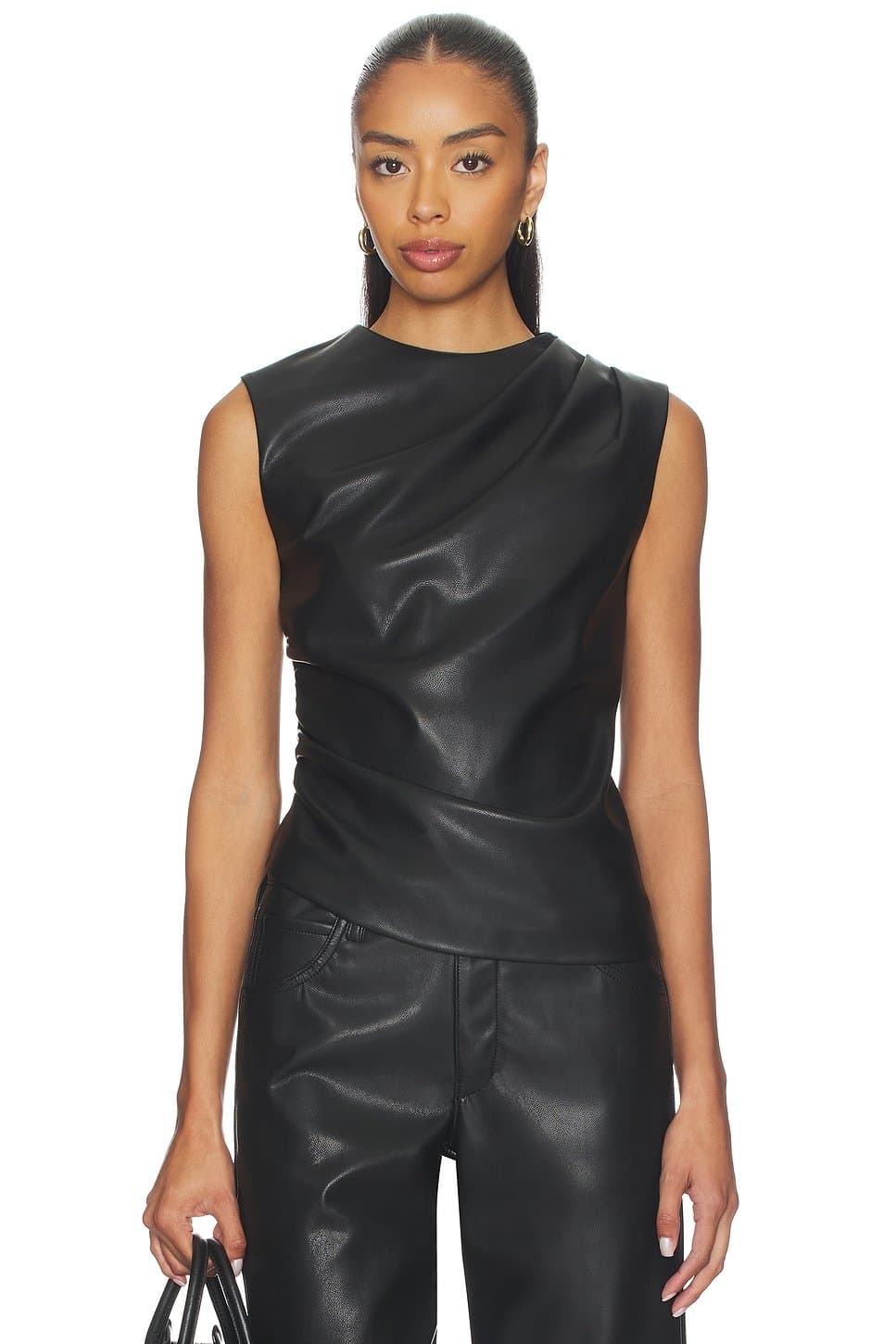 revolve Leather Twist Top