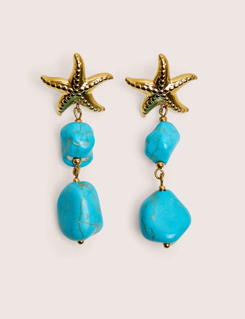 Public Desire Starfish Detail With Blue Stone Droplet in Gold - 1