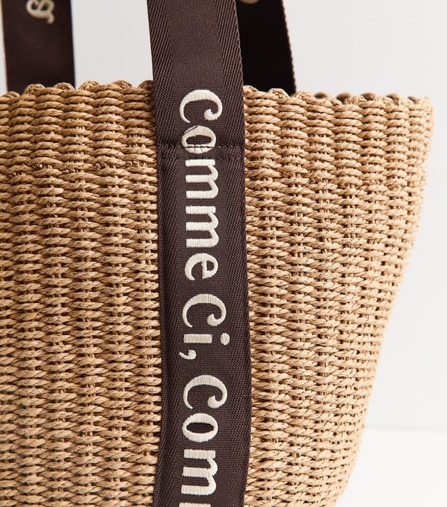 New Look Brown Logo Trim Basket Tote New Look - 3